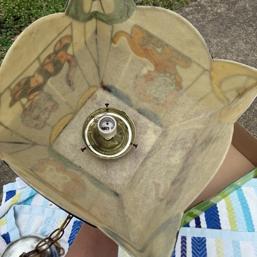 Vtg MCM light fiberglass lion tiger Circus Cage AS IS DECOR ONLY Lamp Kids Room*